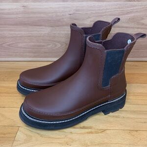 Hunter Brown Chelsea Rain Boots